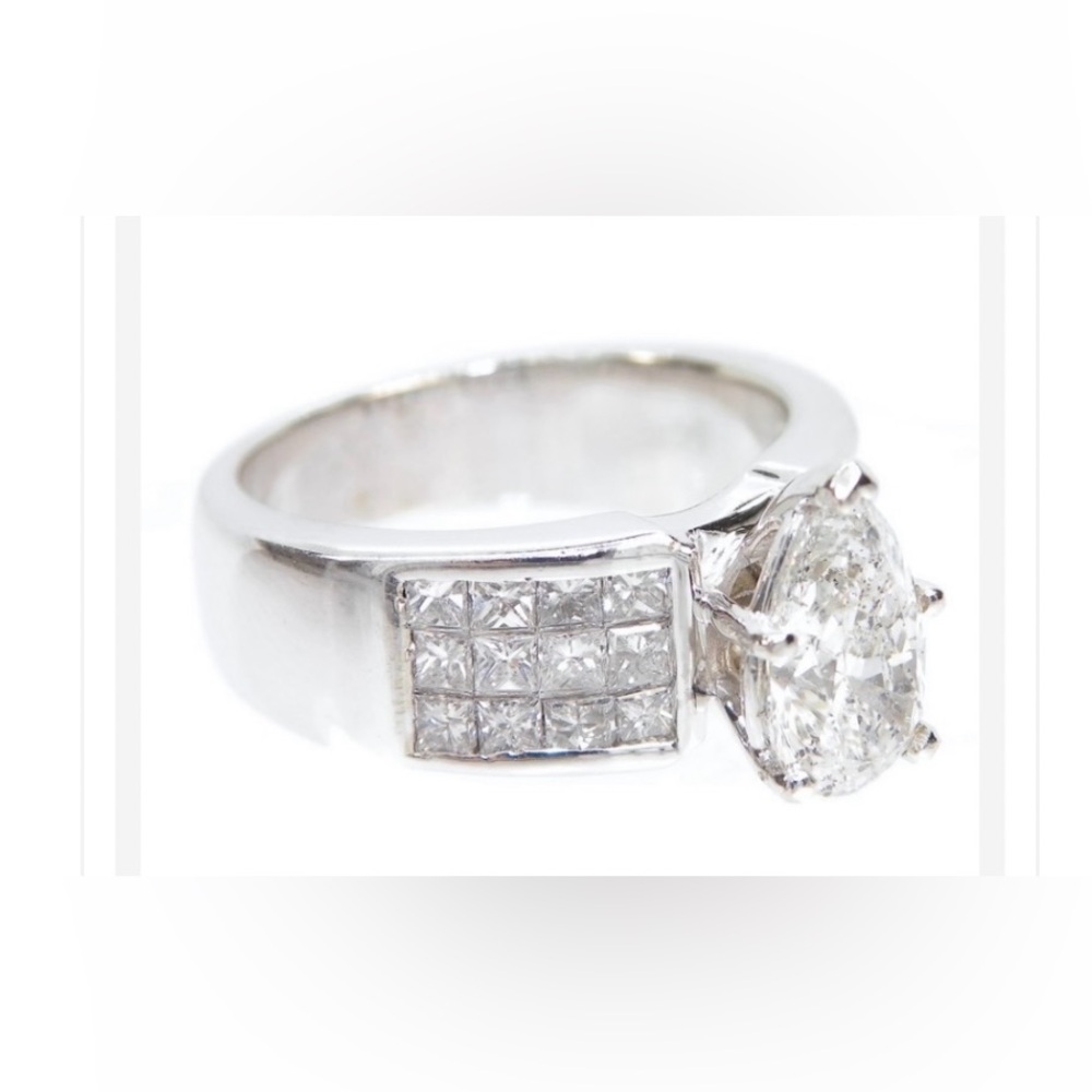 Beautiful CERTIFIED Engagement Ring White Gold 1.19 Carat Diamond F-S|2 14Kwg.